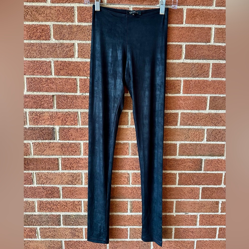 Cotelac Faux Black Leather Leggings, Women's Size 0